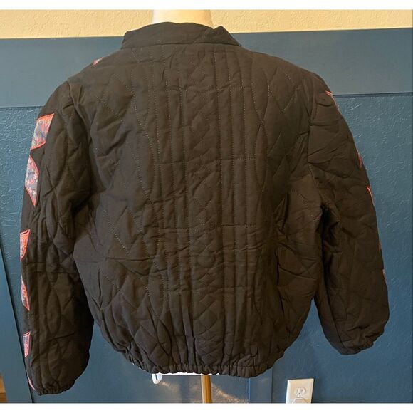 Gacaky Lightweight Floral Embroidered Cropped Quilted Jacket -S - Picture 4 of 9